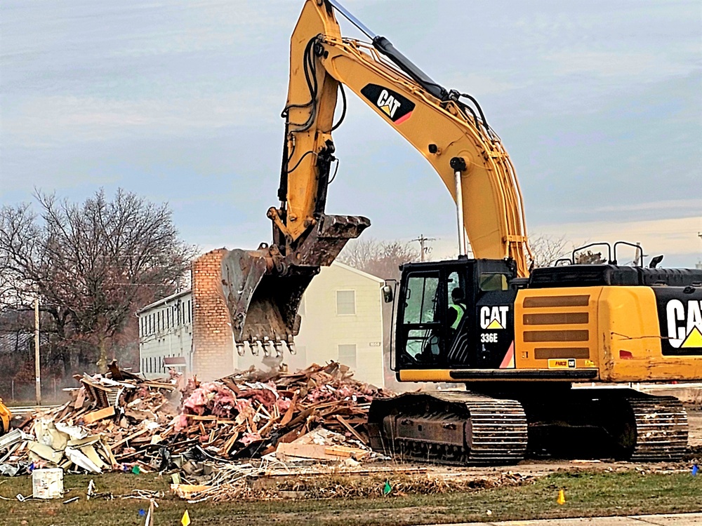 Continued building demolition in Fort McCoy’s 1600 block makes way for more transformation by construction