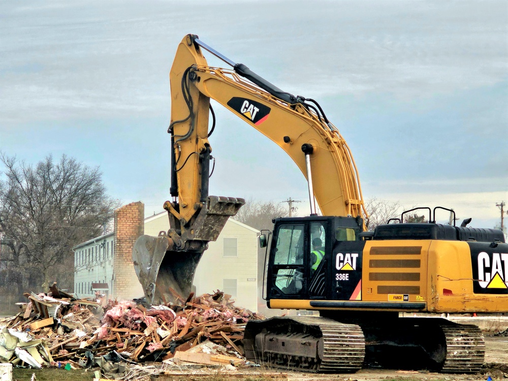 Continued building demolition in Fort McCoy’s 1600 block makes way for more transformation by construction