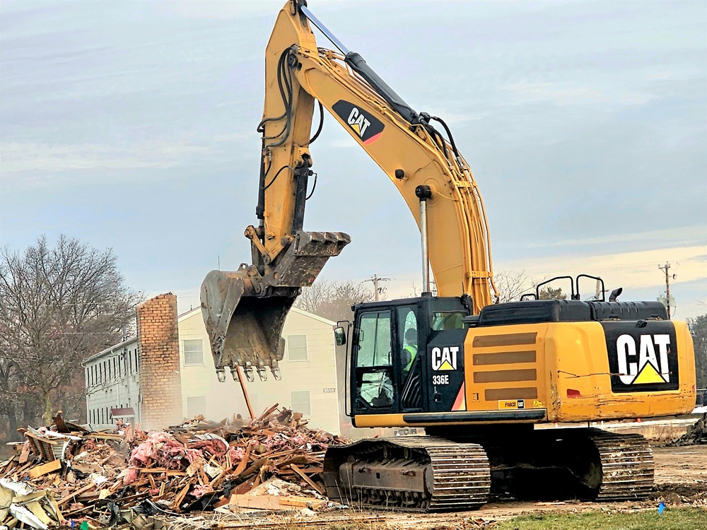 Continued building demolition in Fort McCoy’s 1600 block makes way for more transformation by construction