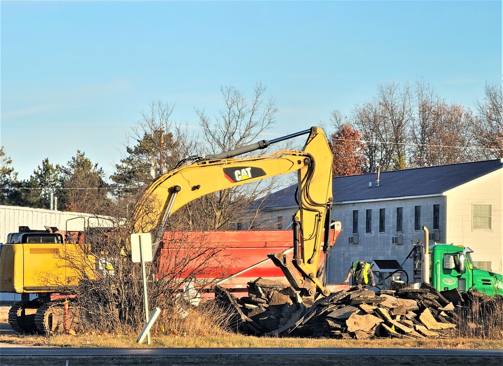 Continued building demolition in Fort McCoy’s 1600 block makes way for more transformation by construction