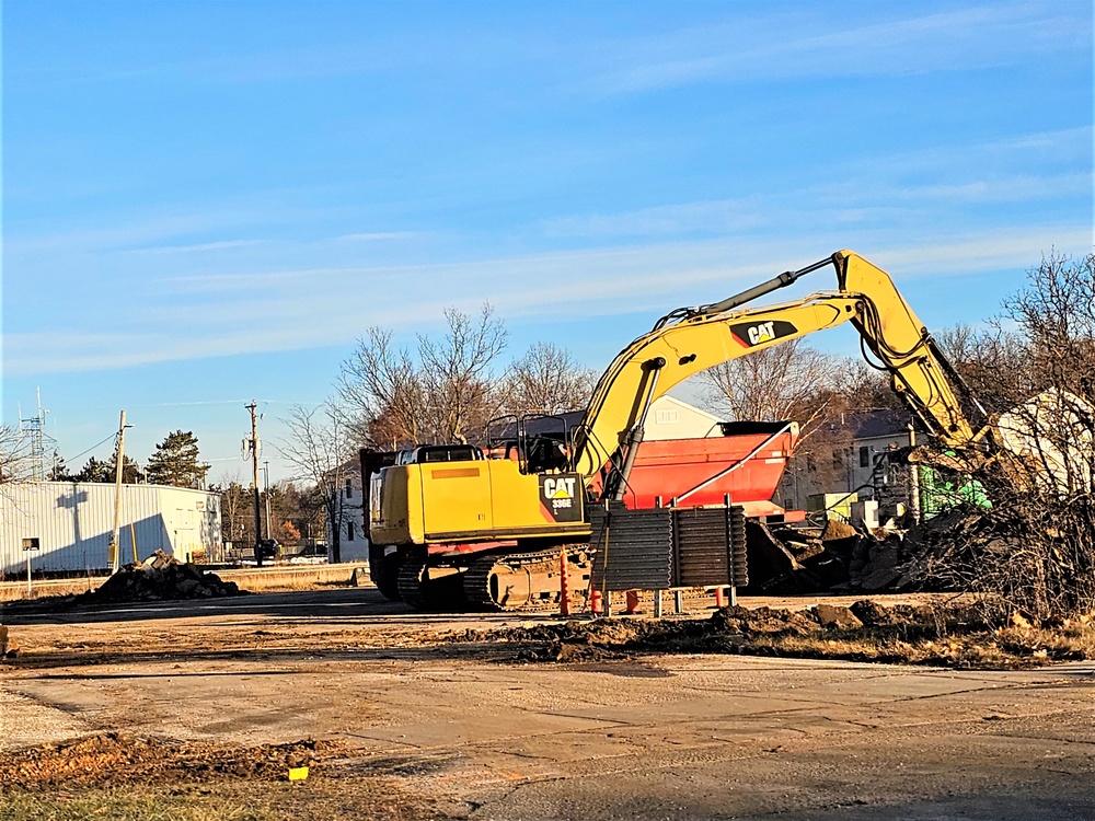 Continued building demolition in Fort McCoy’s 1600 block makes way for more transformation by construction