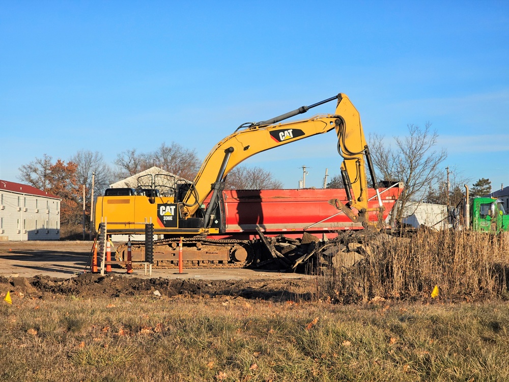 Continued building demolition in Fort McCoy’s 1600 block makes way for more transformation by construction