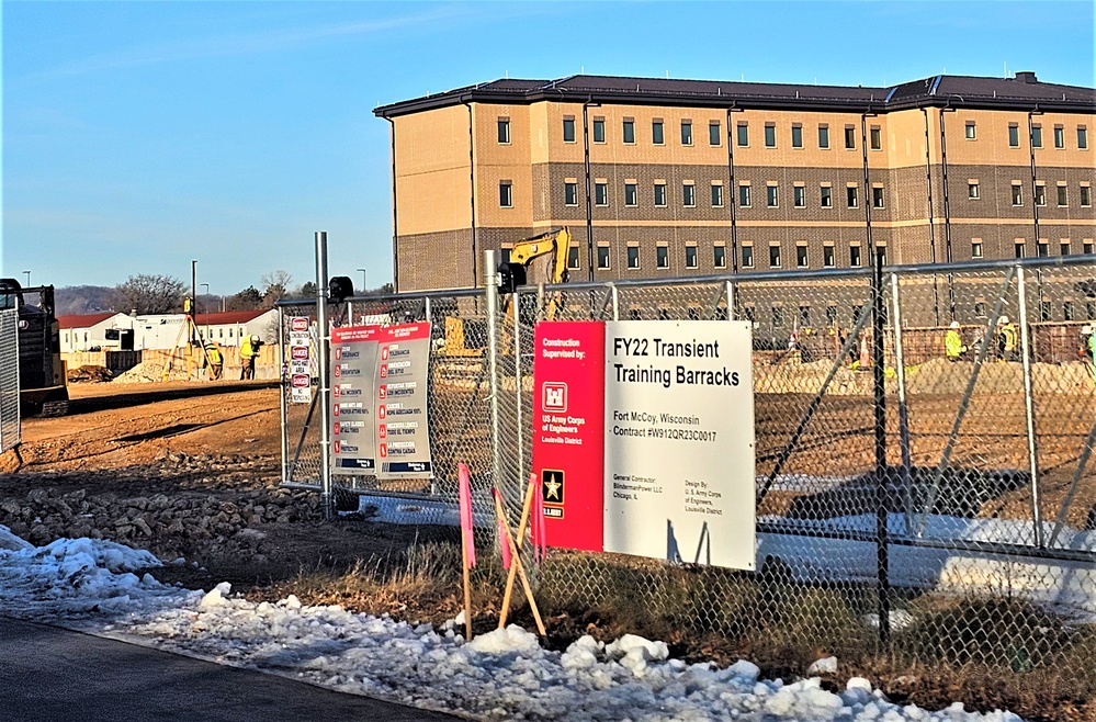 December 2023 construction operations for $28.08 million barracks project at Fort McCoy