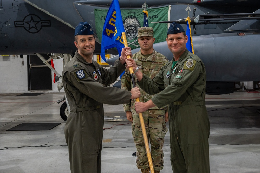 335th Fighter Squadron change of command ceremony