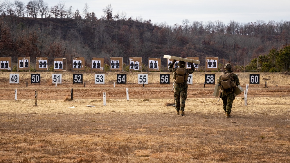 U.S. Marines with 1/25 Conduct Annual Rifle Qualifications during a Field Exercise