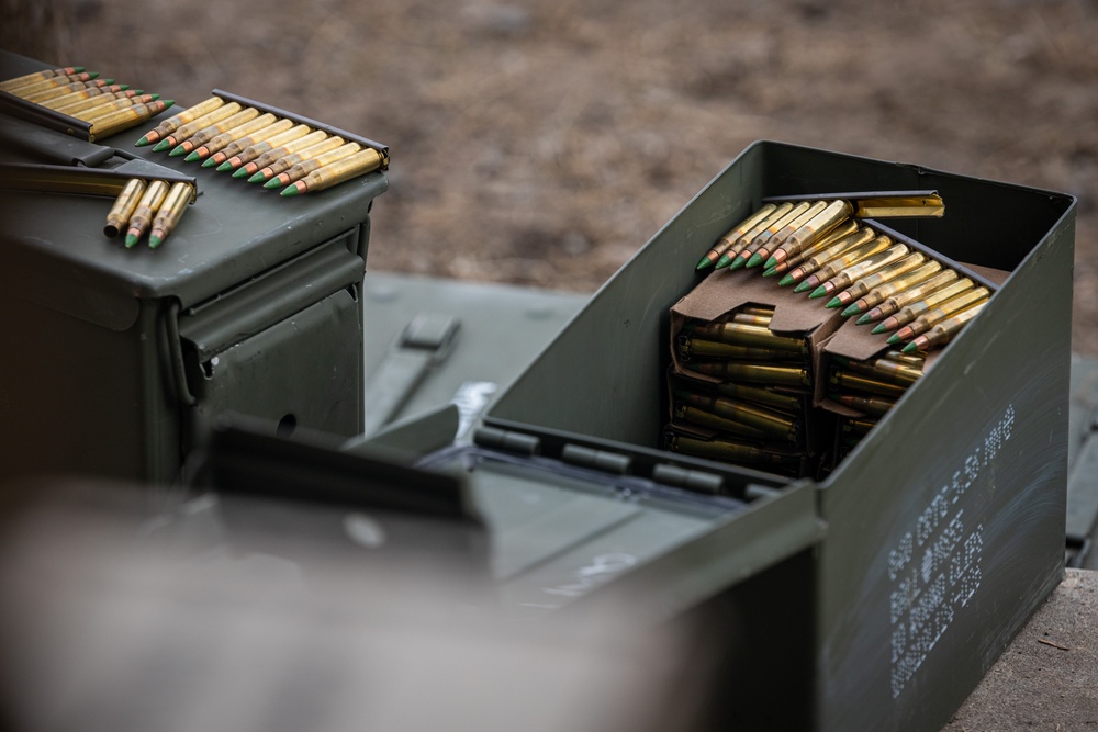 U.S. Marines with 1/25 conduct annual rifle qualifications during a field exercise