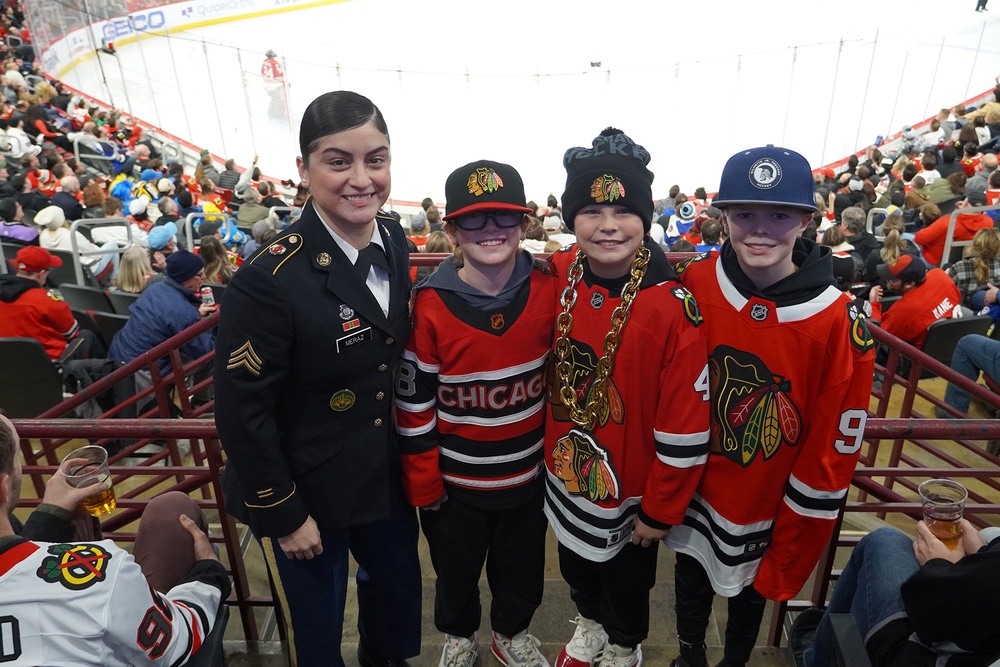 Chicago Blackhawks NHL team honor Army Reserve Soldier
