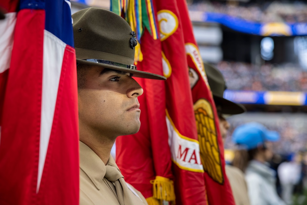 MCRD San Diego Color Guard Performs at SoFi Stadium