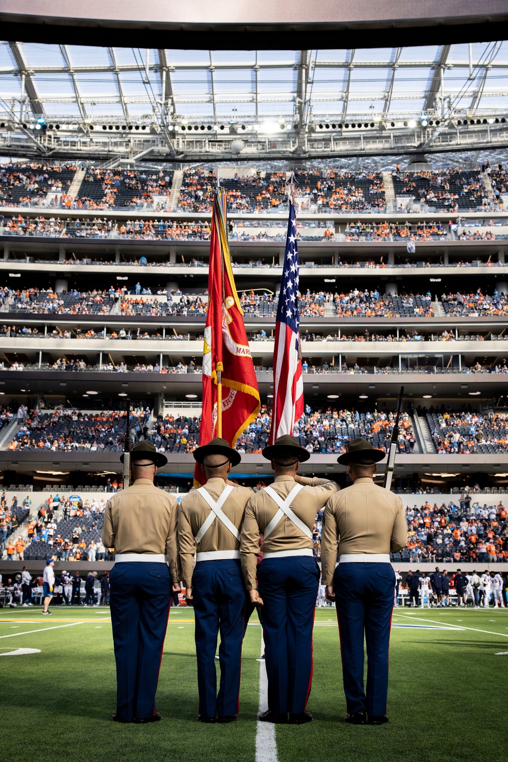 MCRD San Diego Color Guard Performs at SoFi Stadium