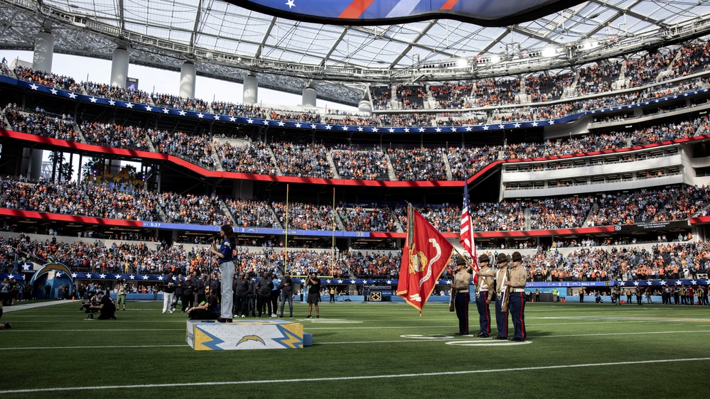 MCRD San Diego Color Guard Performs at SoFi Stadium