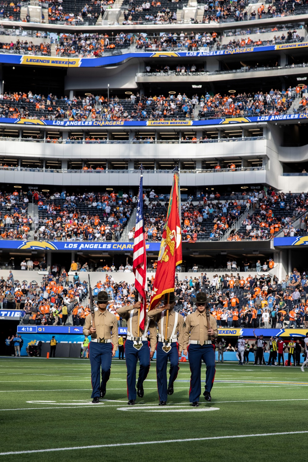 MCRD San Diego Color Guard Performs at SoFi Stadium