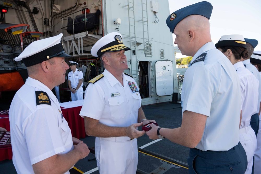 Adm. Samuel Paparo, commander, U.S. Pacific Fleet visits HMCS Ottawa