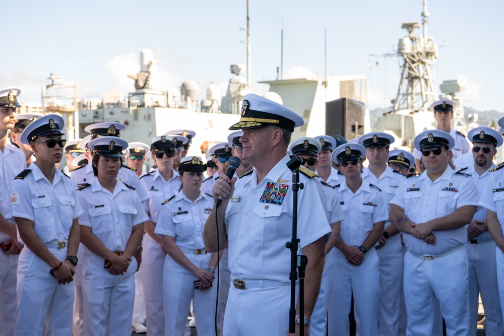 Adm. Samuel Paparo, commander, U.S. Pacific Fleet visits HMCS Ottawa