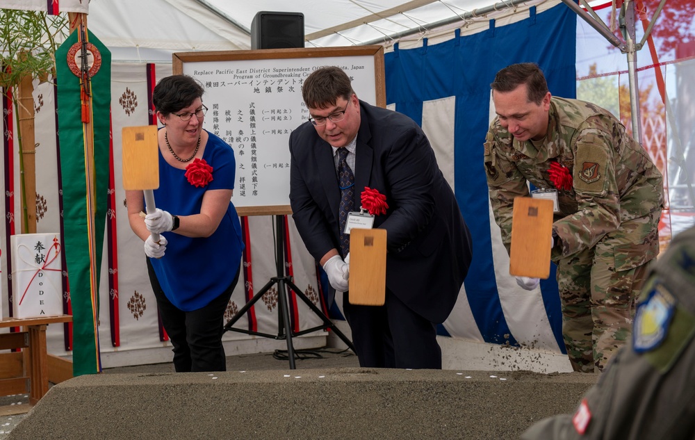 Yokota leaders participate in DoDEA facility groundbreaking ceremony