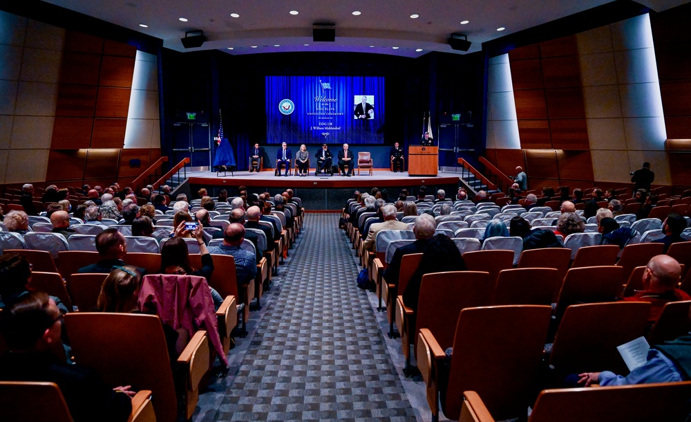 SECNAV Del Toro Honors Former Navy Secretary Middendorf at Keel Plate Ceremony