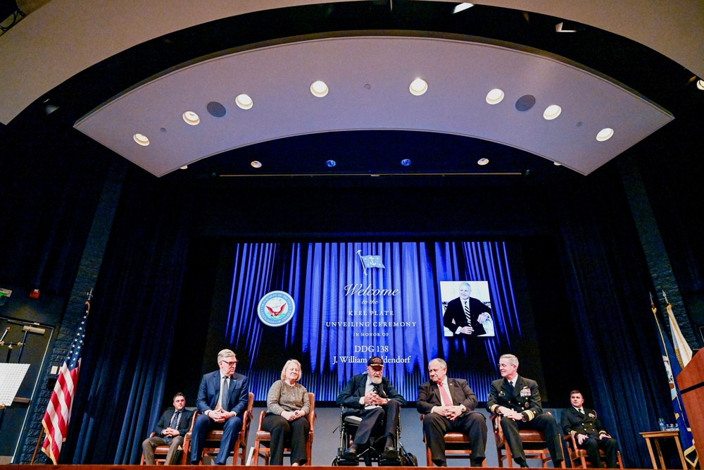 SECNAV Del Toro Honors Former Navy Secretary Middendorf at Keel Plate Ceremony