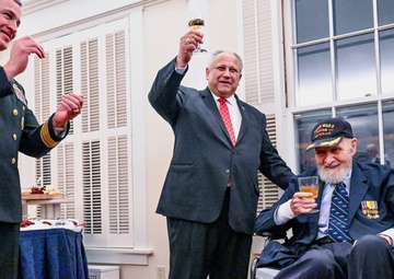 SECNAV Del Toro Honors Former Navy Secretary Middendorf at Keel Plate Ceremony