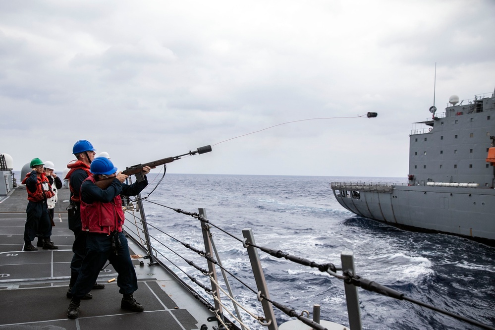 Sterett Conducts Fueling-At-Sea with USNS Yukon