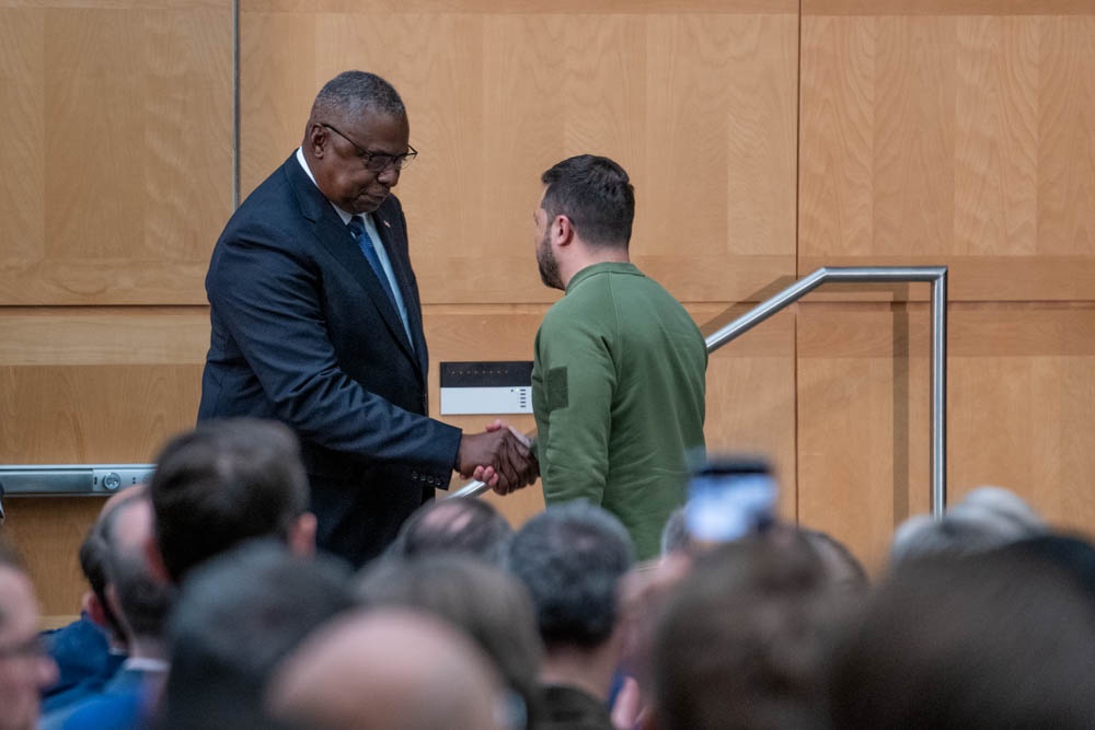 Secretary Austin introduces Ukrainian President Volodymyr Zelenskyy at National Defense University