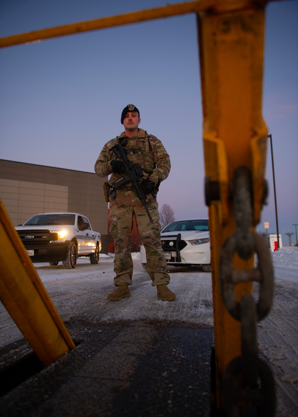 You shall not pass: 934th Security Forces Squadron pops security barrier to stop gate runner