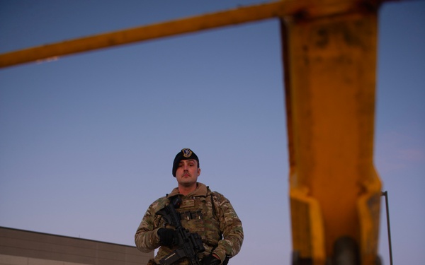 You shall not pass: 934 Security Forces Squadron pop security barrier to stop gate runner