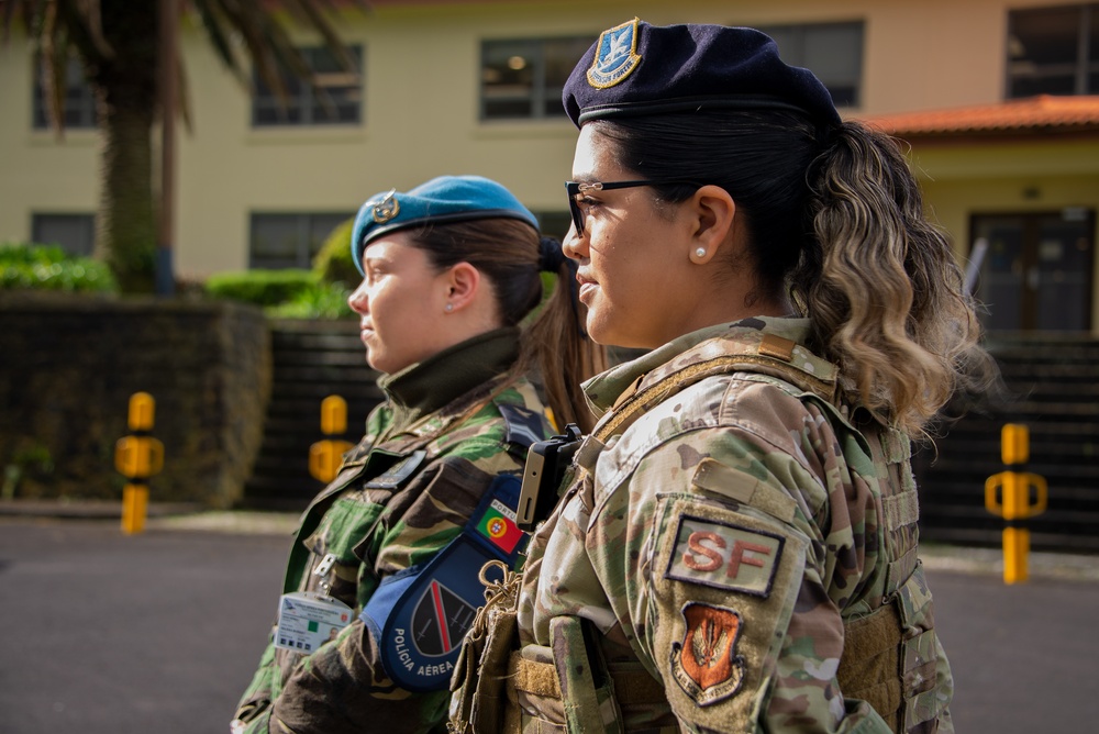 U.S. Air Force and PoAF Security Forces side by side celebrating Women's International Day