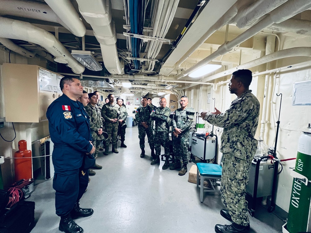 Foreign military tour USS San Diego in support of Exercise Steel Knight/ Dawn Blitz