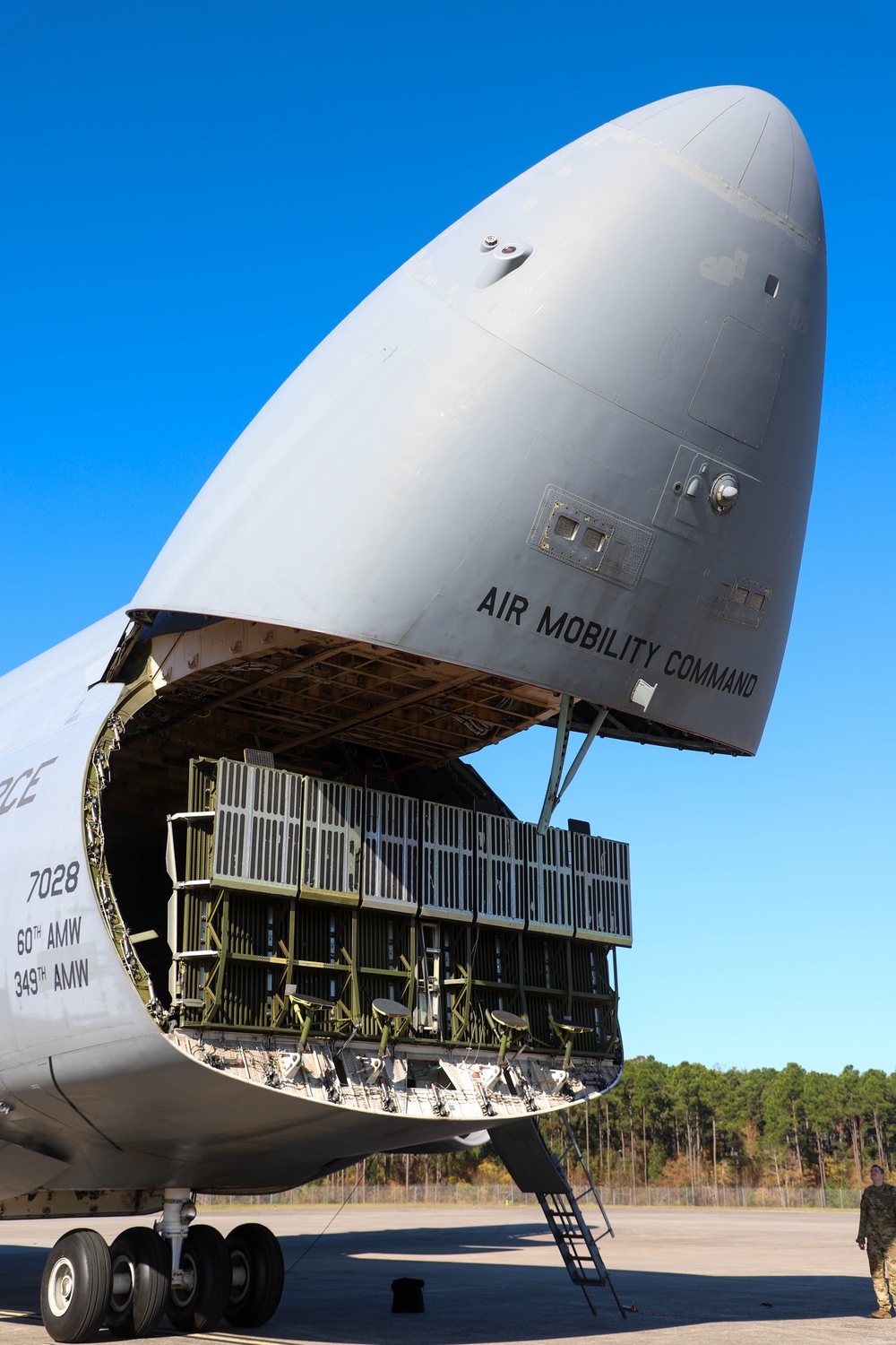 Army and Air Force Load Bradley Fighting Vehicle on C-5 Galaxy