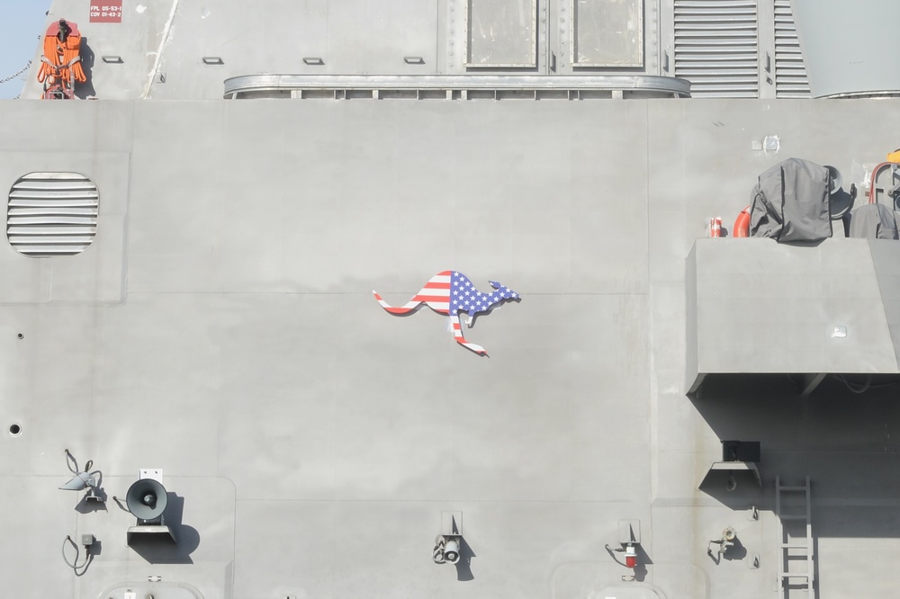 USS Canberra (LCS 30) Pier Side at Naval Base San Diego