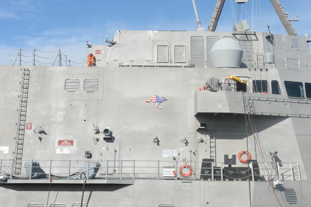 USS Canberra (LCS 30) Pier Side at Naval Base San Diego
