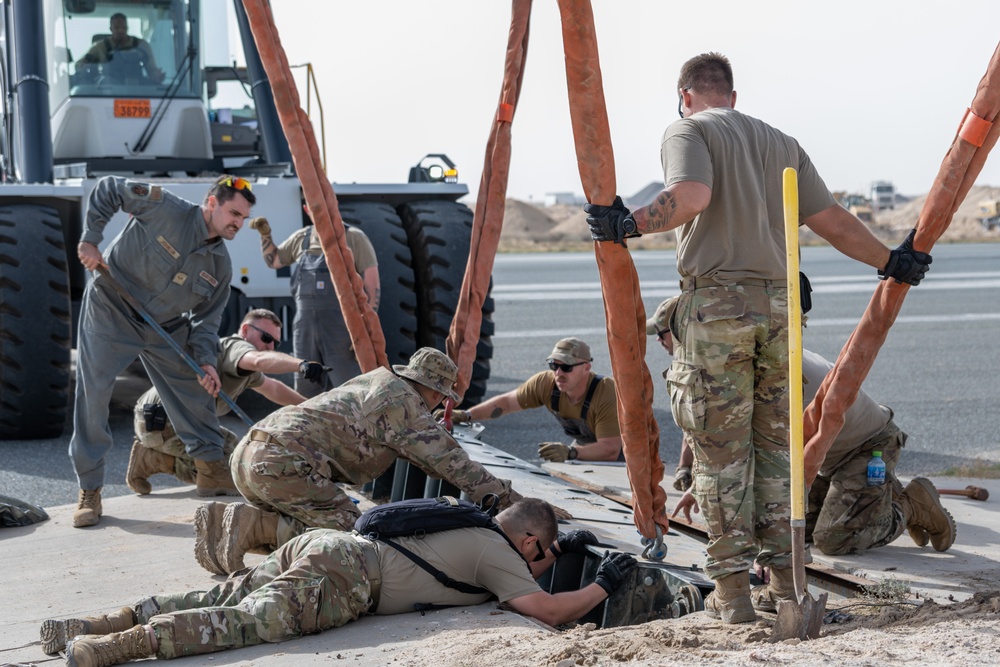 Aircraft arresting system relocation