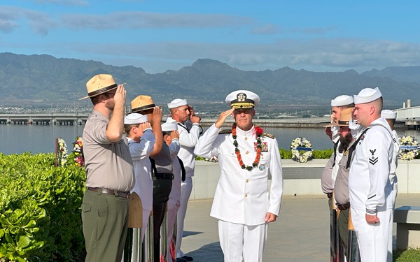 Admiral Aquilino renders salute