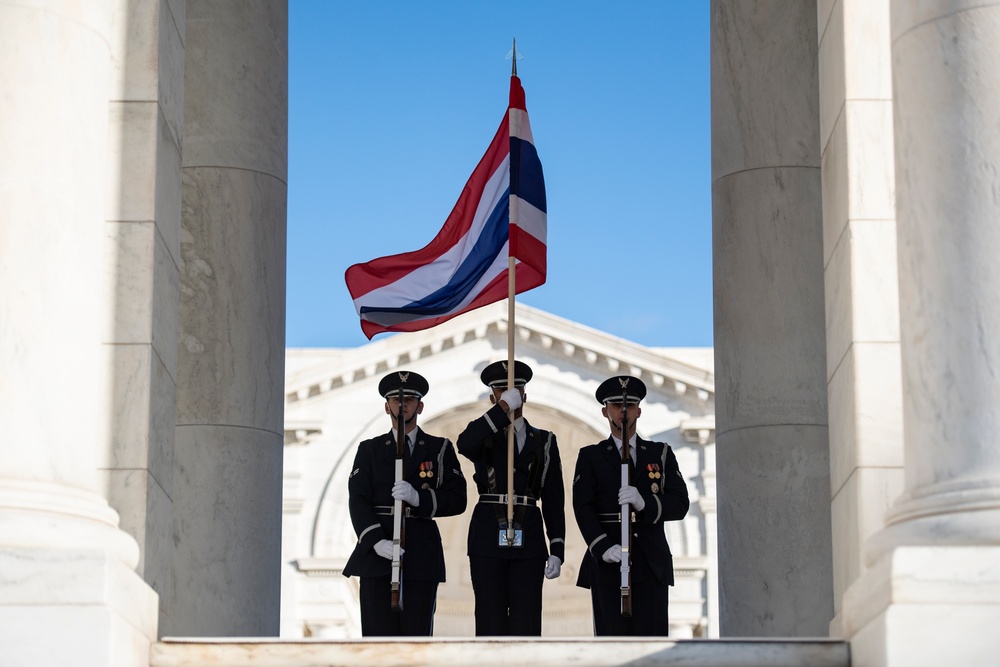 Royal Thai Air Force Commander-in-Chief Air Chief Marshall Punpakdee Pattanakul Participates in an Air Force Full Honors Wreath-Laying Ceremony at the Tomb of the Unknown Soldier