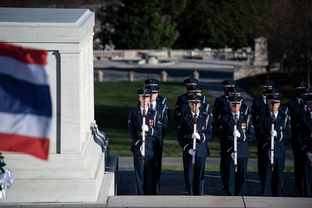 Royal Thai Air Force Commander-in-Chief Air Chief Marshall Punpakdee Pattanakul Participates in an Air Force Full Honors Wreath-Laying Ceremony at the Tomb of the Unknown Soldier