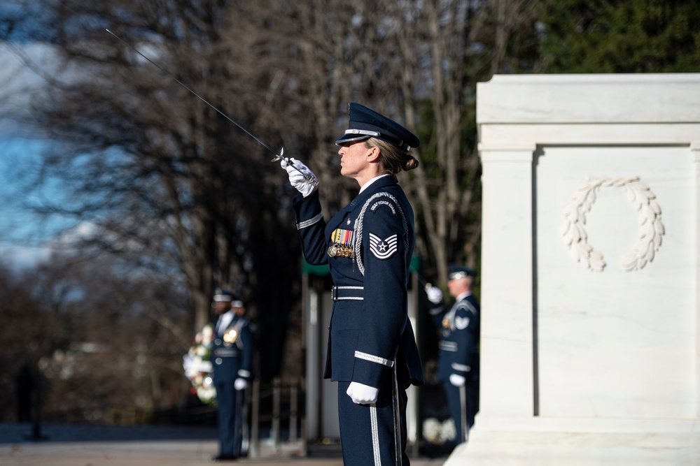 Royal Thai Air Force Commander-in-Chief Air Chief Marshall Punpakdee Pattanakul Participates in an Air Force Full Honors Wreath-Laying Ceremony at the Tomb of the Unknown Soldier