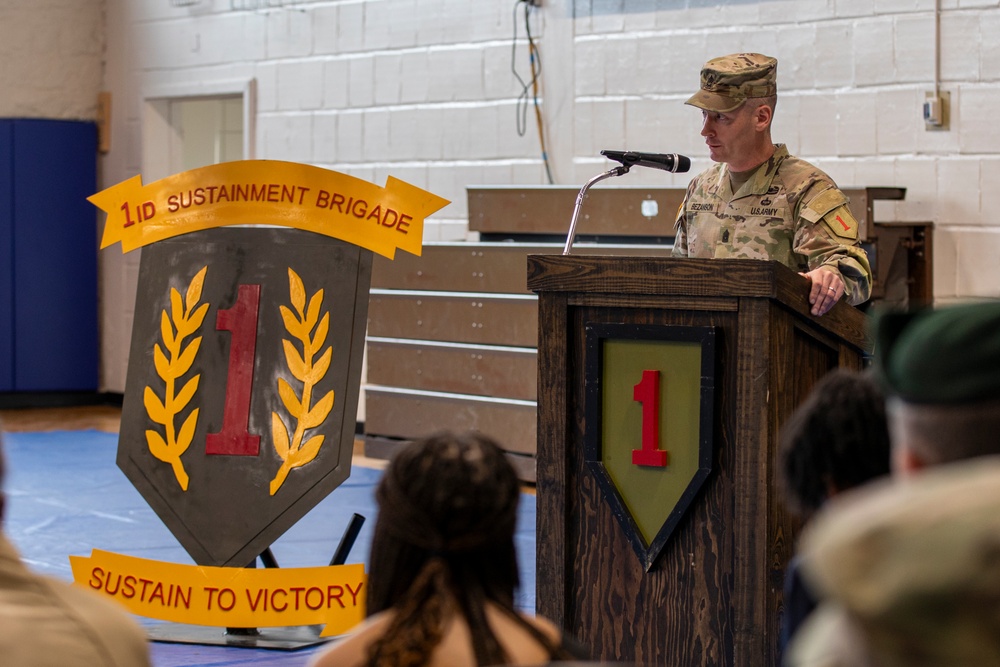 1st Infantry Division Sustainment Brigade receives new command sergeant major