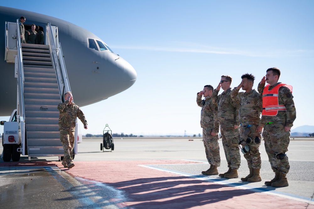 Travis AFB leadership delivers two new KC-46s to their new home 