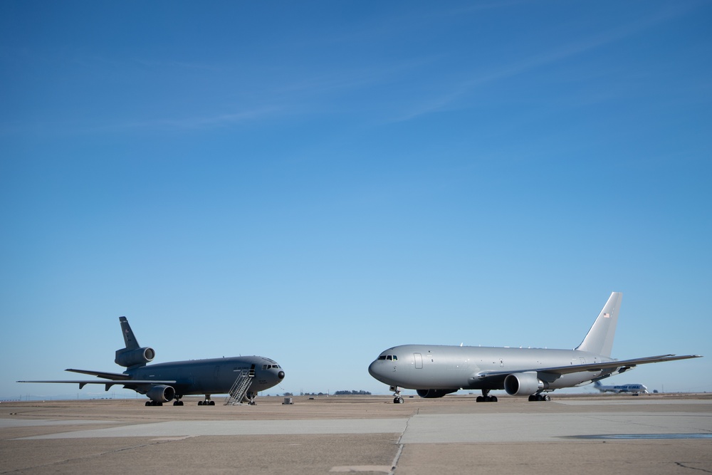 Travis AFB leadership delivers two new KC-46s to their new home 