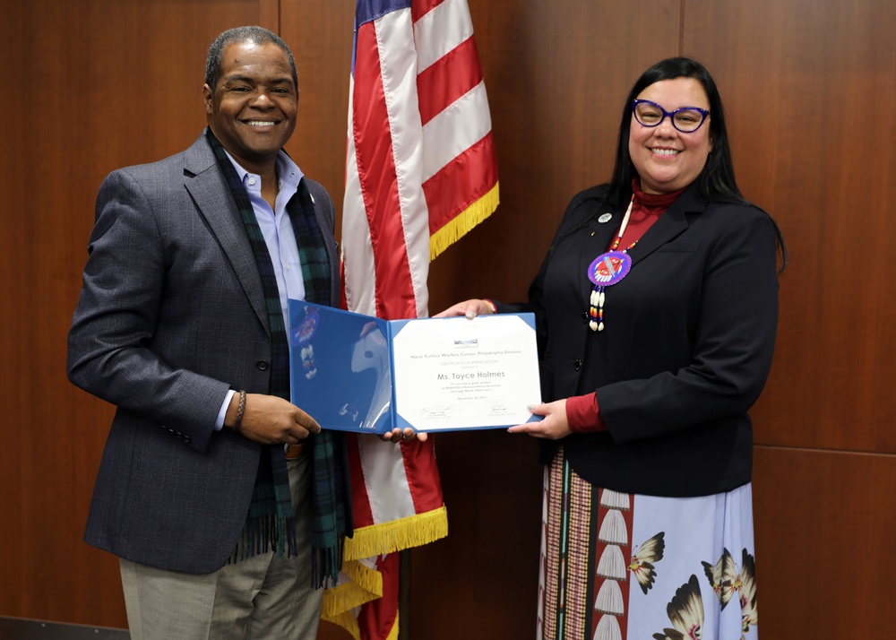 NSWCPD Celebrates National Native American Heritage Month with Toyce Holmes, Kiowa Tribe of Oklahoma Muscogee Nation