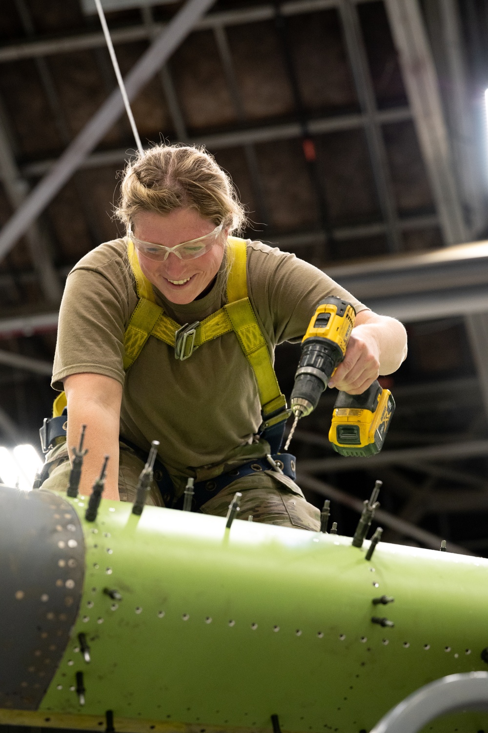 Over 70 feet of tanker skin removed in riveting repair