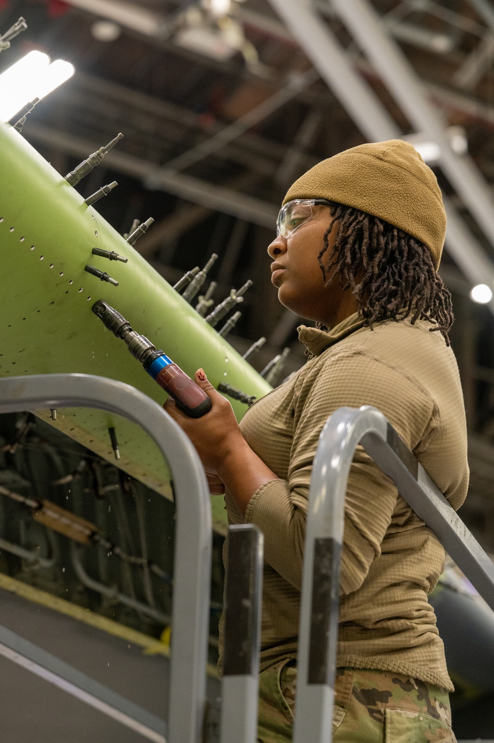 Over 70 feet of tanker skin removed in riveting repair