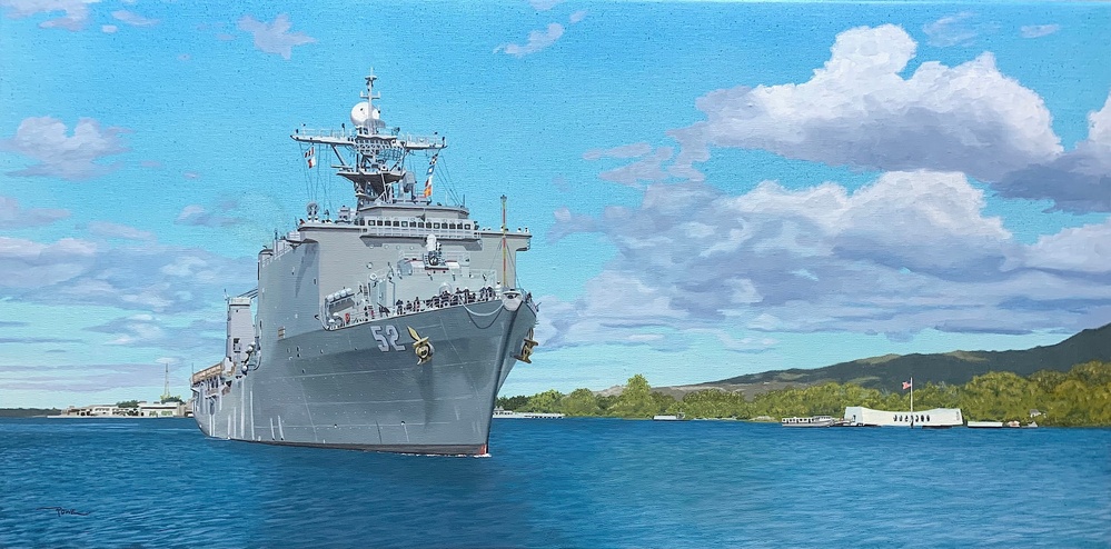 USS PEARL HARBOR (LSD 52) Crew Honored with Navy Art Print on Pearl Harbor Day