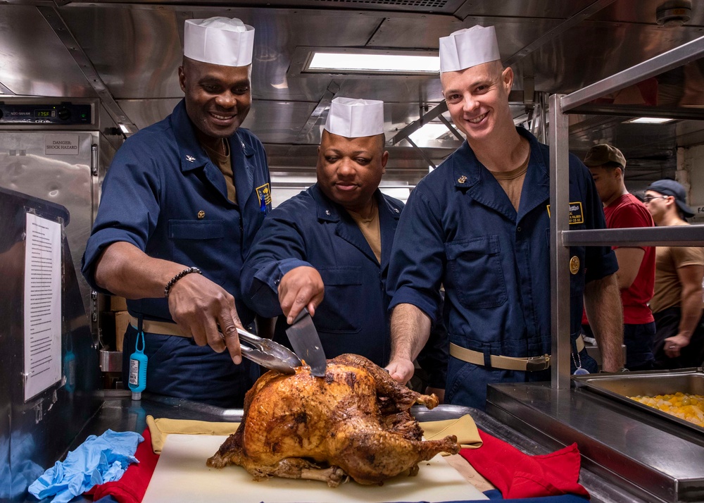 USS Normandy Celebrates Thanksgiving