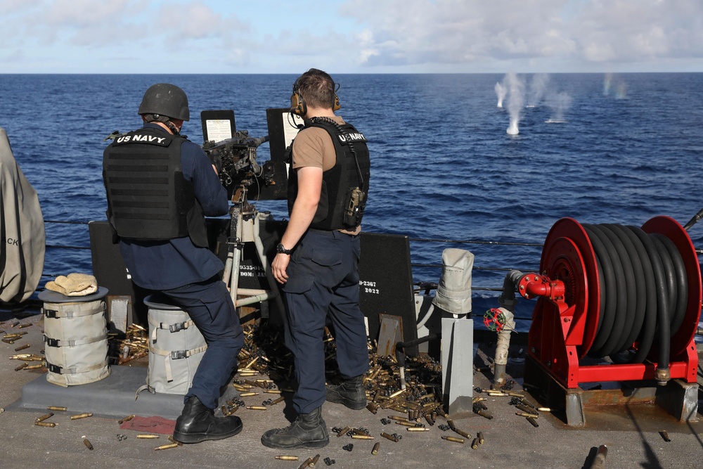 Ramage Sailors Conduct Gun Shoot