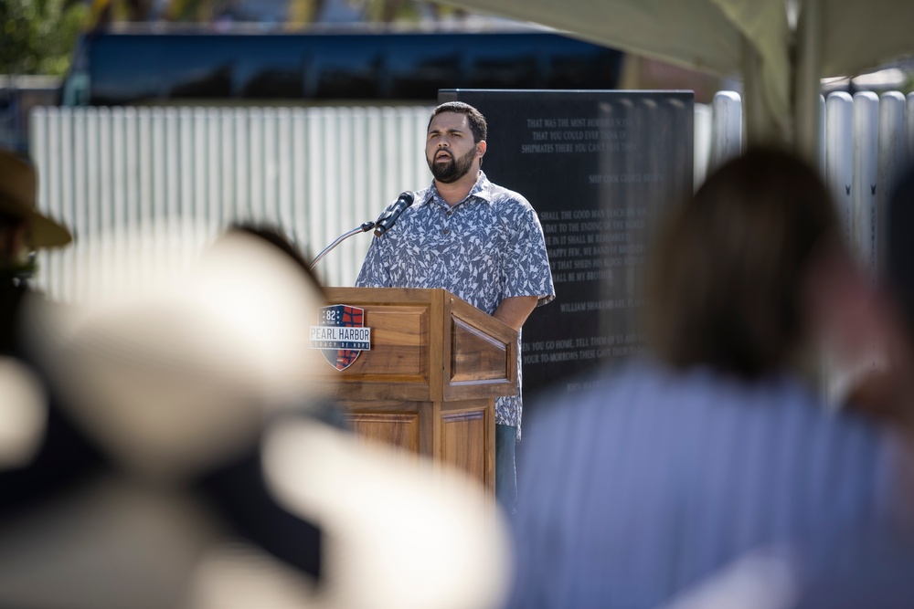 Crowd Gathers for 2023 USS Oklahoma Memorial Ceremony