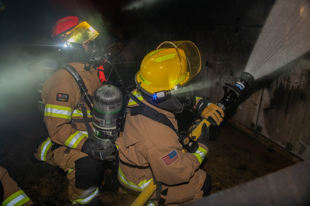 18th CES and Tori station Firefighters take on Kadena “burn house”