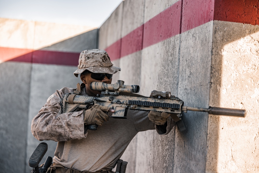 Marines with V3/4 conduct a company assault at Range 230 during Steel Knight 23.2