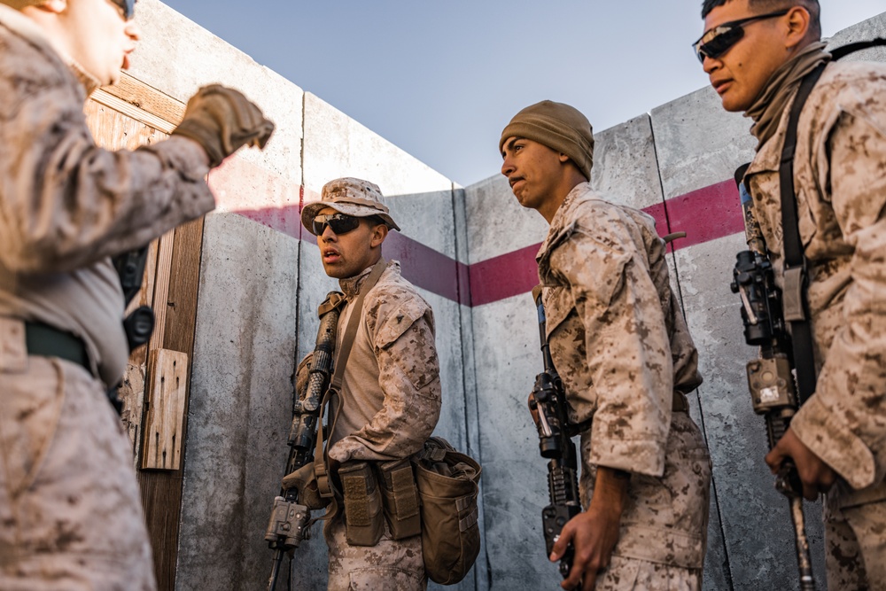 Marines with V3/4 conduct a company assault at Range 230 during Steel Knight 23.2