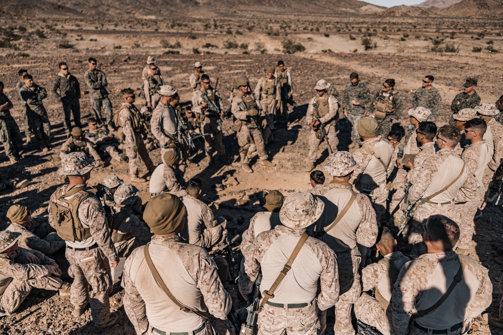 Marines with V3/4 conduct a company assault at Range 230 during Steel Knight 23.2