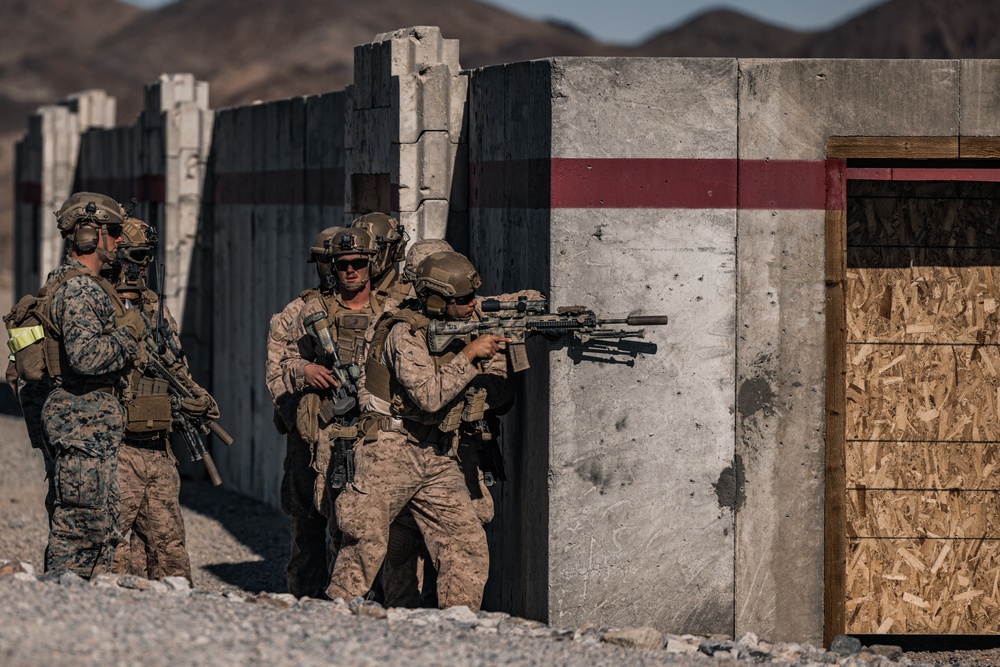 Marines with V3/4 conduct a company assault at Range 230 during Steel Knight 23.2